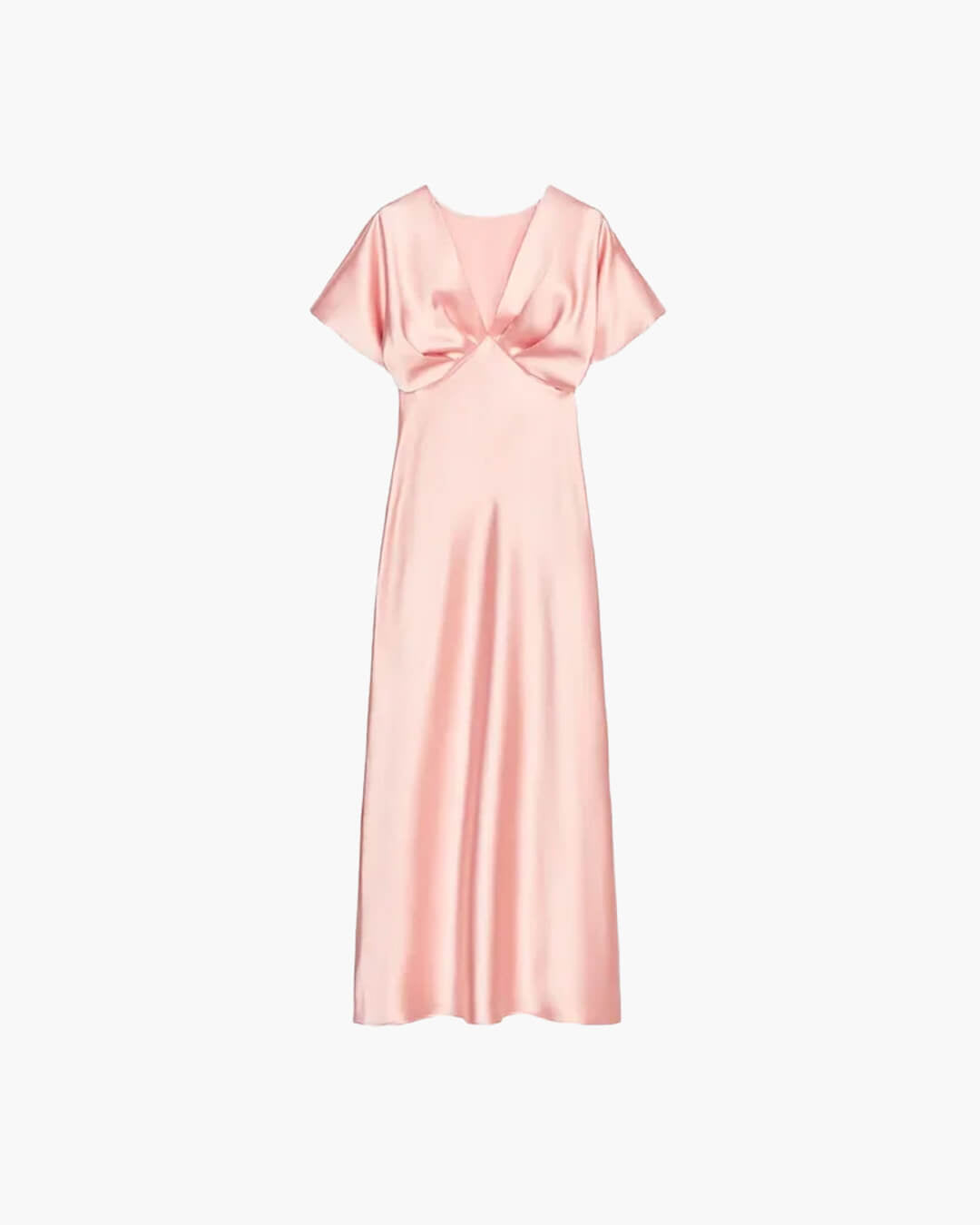 Janna V Neck Satin Midi Dress for Women - Elegant Wedding Guest Dress - Image 4