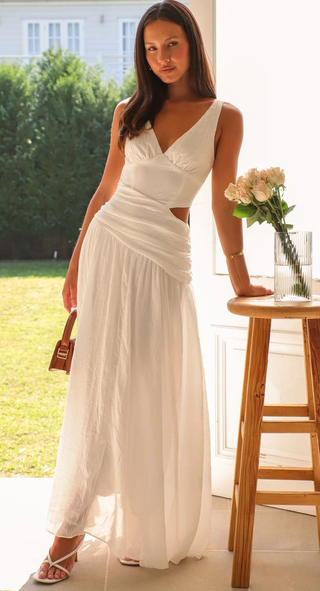 Anne Flared Cutout Midi Dress - Elegant Occasion Dress for Women