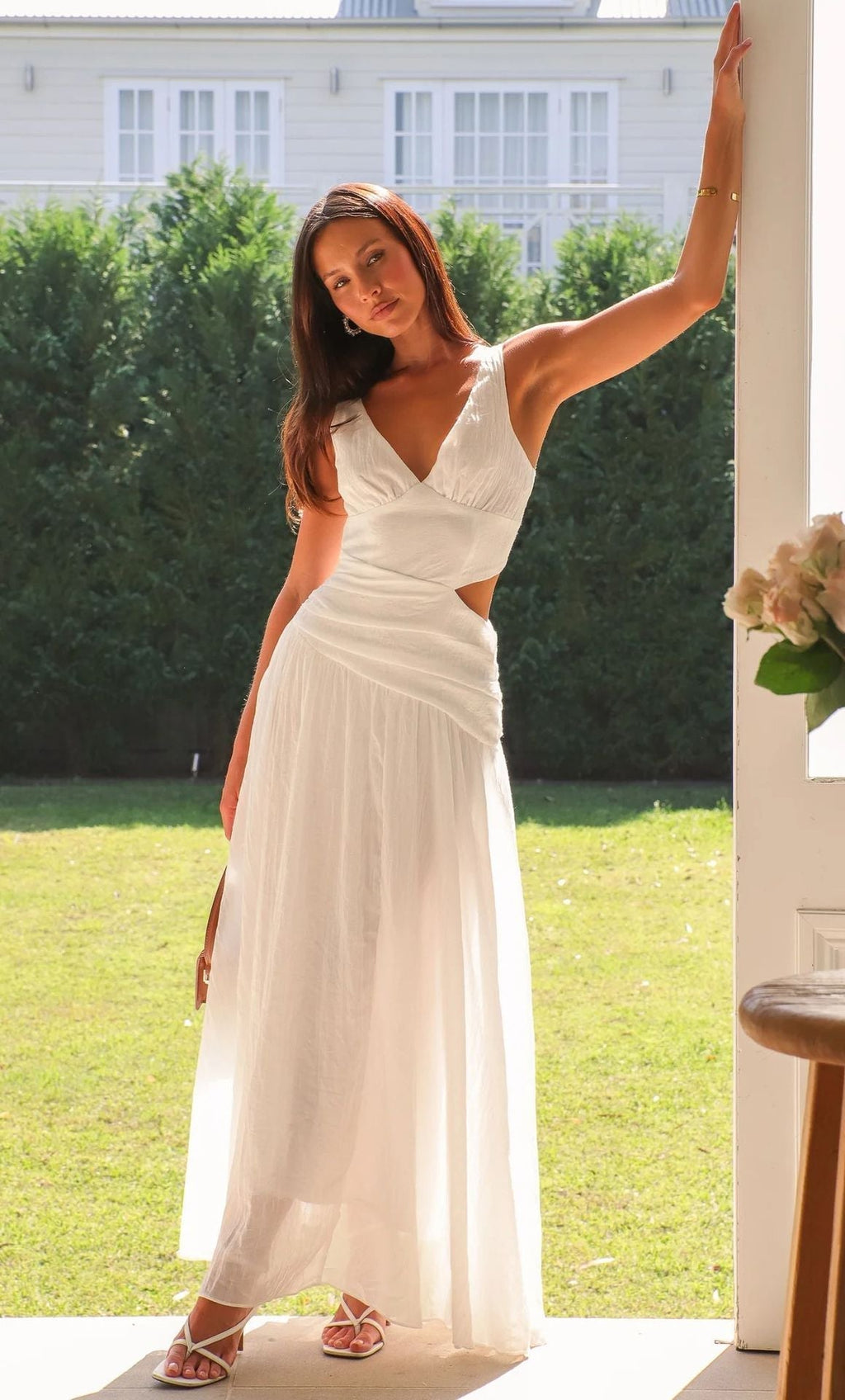 Anne Flared Cutout Midi Dress - Elegant Occasion Dress for Women - Image 2