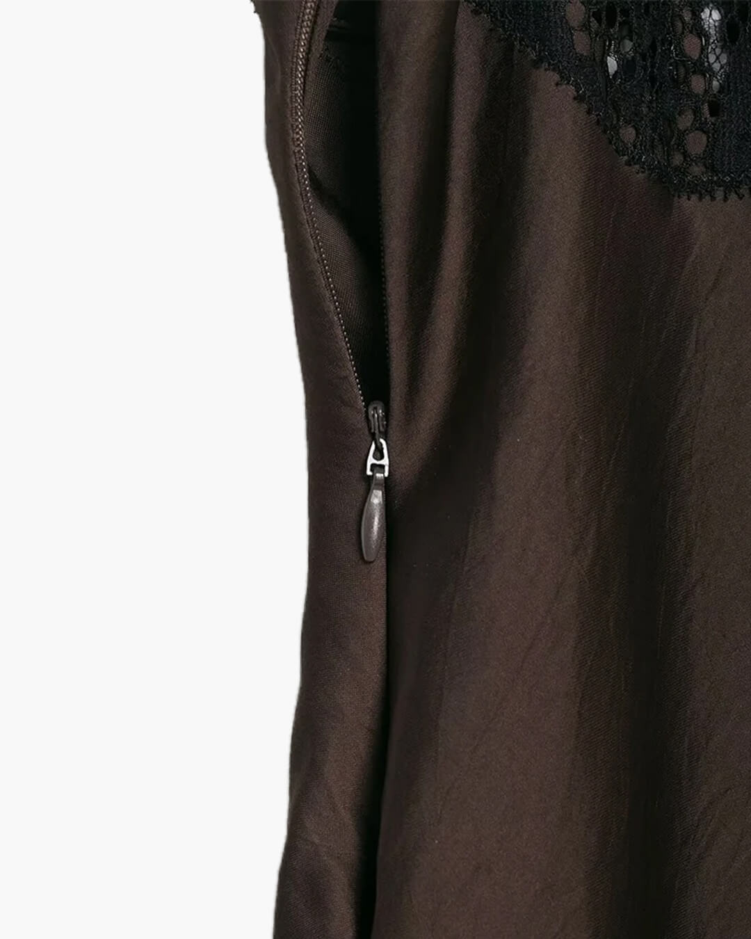 Jenica Lace Satin Slip Dress - Sleeveless Lace Patchwork Asymmetrical Hem - Image 5