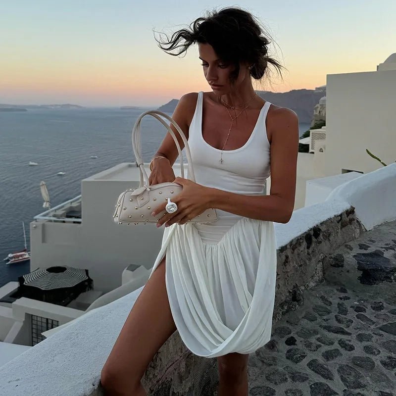 Jennifer Sleeveless Draped Mini Dress - Elegant Occasion Dress for Women - Image 3