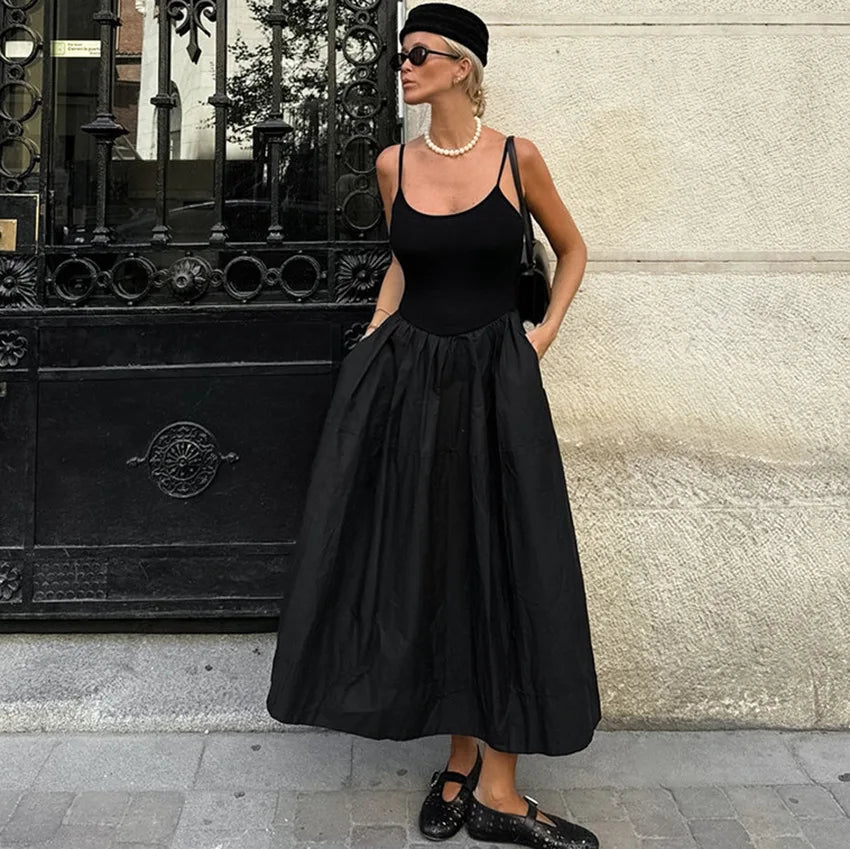 Jesse Spaghetti Strap Drop Waist Midi Dress - Elegant Occasion Dress for Women - Image 2