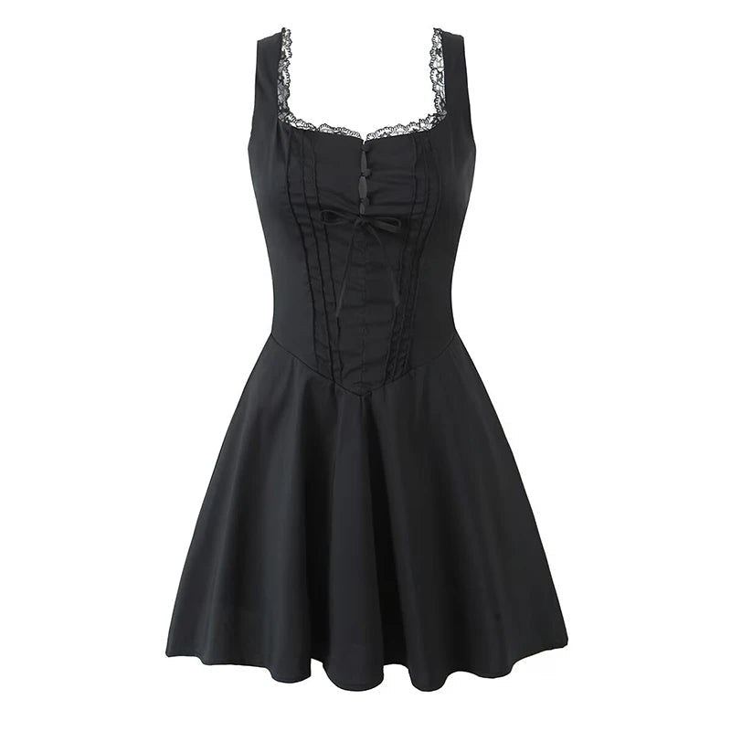 Jolie Flowy Lace Up Mini Dress - Elegant Occasion Dress for Women