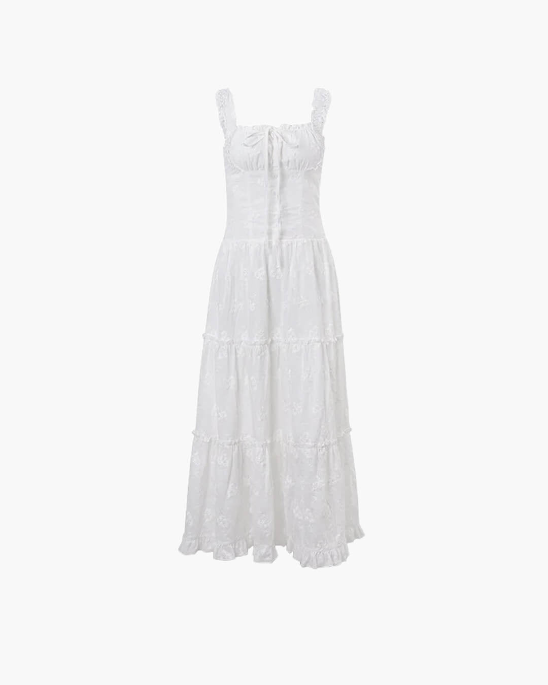 Karla Ruffle Trim Tiered Maxi Dress - Elegant Occasion Dress for Women