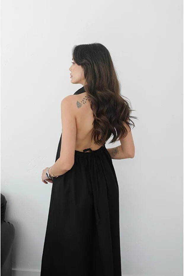 Kaya Halter Neck Elegant Maxi Dress - Elegant Occasion Dress for Women - Image 5