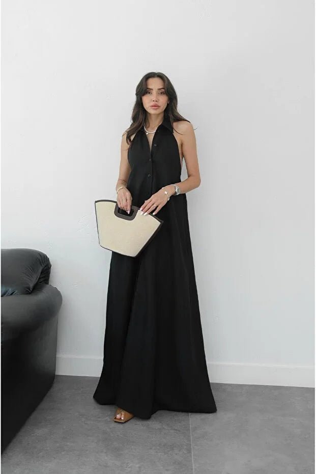 Kaya Halter Neck Elegant Maxi Dress - Elegant Occasion Dress for Women - Image 6