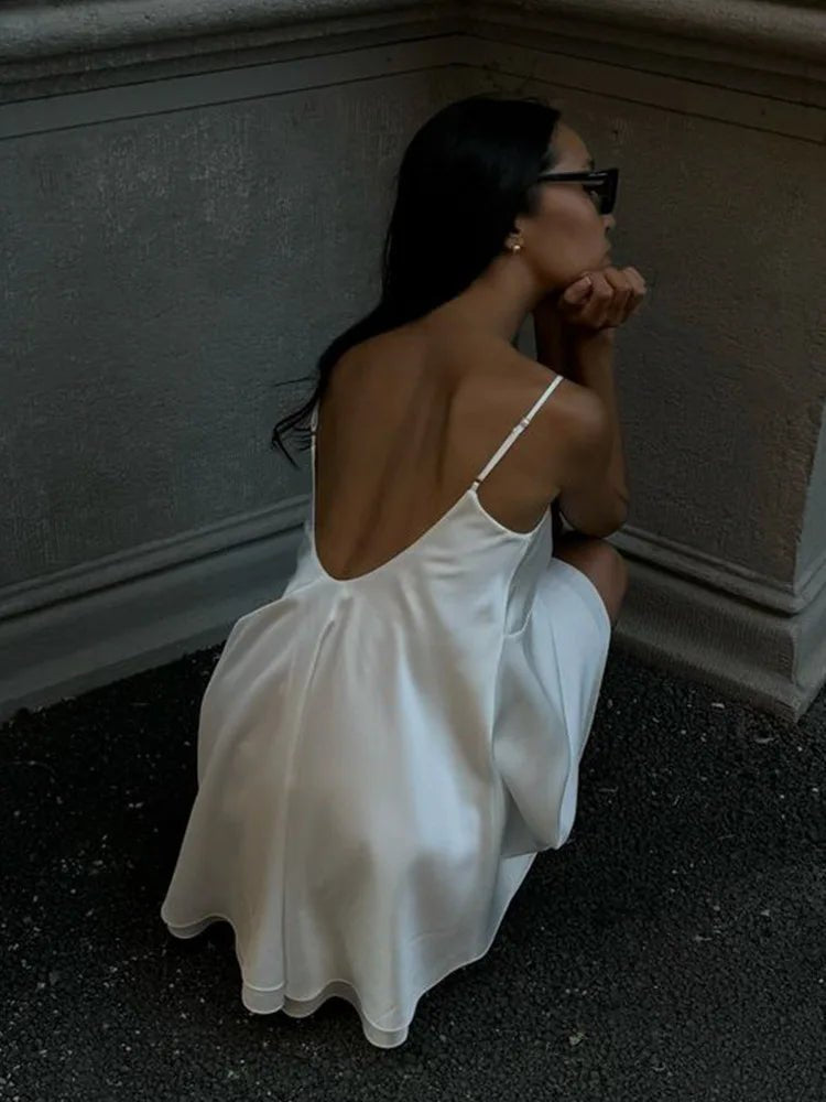 Kimberly V-Neck Satin Mini Cami Dress - Elegant Sleeveless Party Dress - Image 4