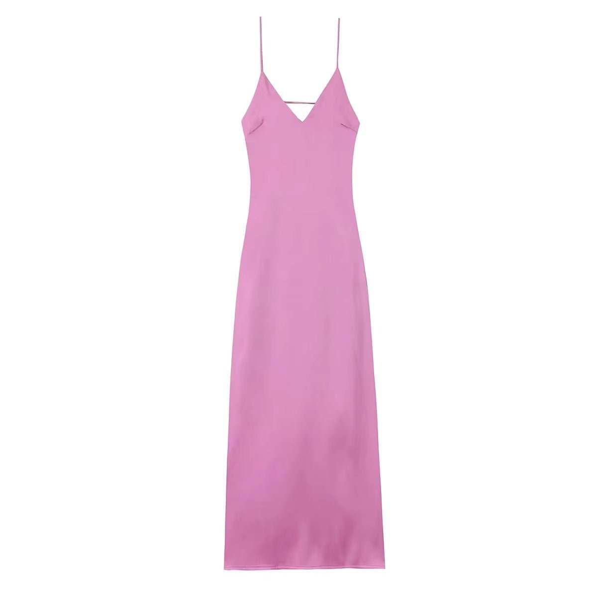 Kirra Satin Backless Maxi Dress for Women - Sleeveless V-Neck Evening Gown - Image 16