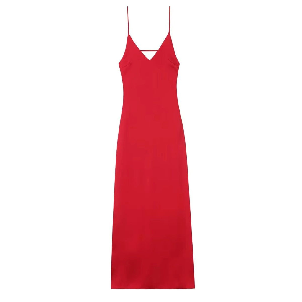 Kirra Satin Backless Maxi Dress for Women - Sleeveless V-Neck Evening Gown - Image 17