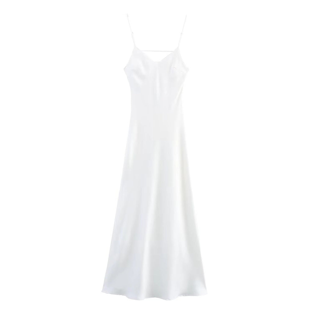 Kirra Satin Backless Maxi Dress for Women - Sleeveless V-Neck Evening Gown - Image 18