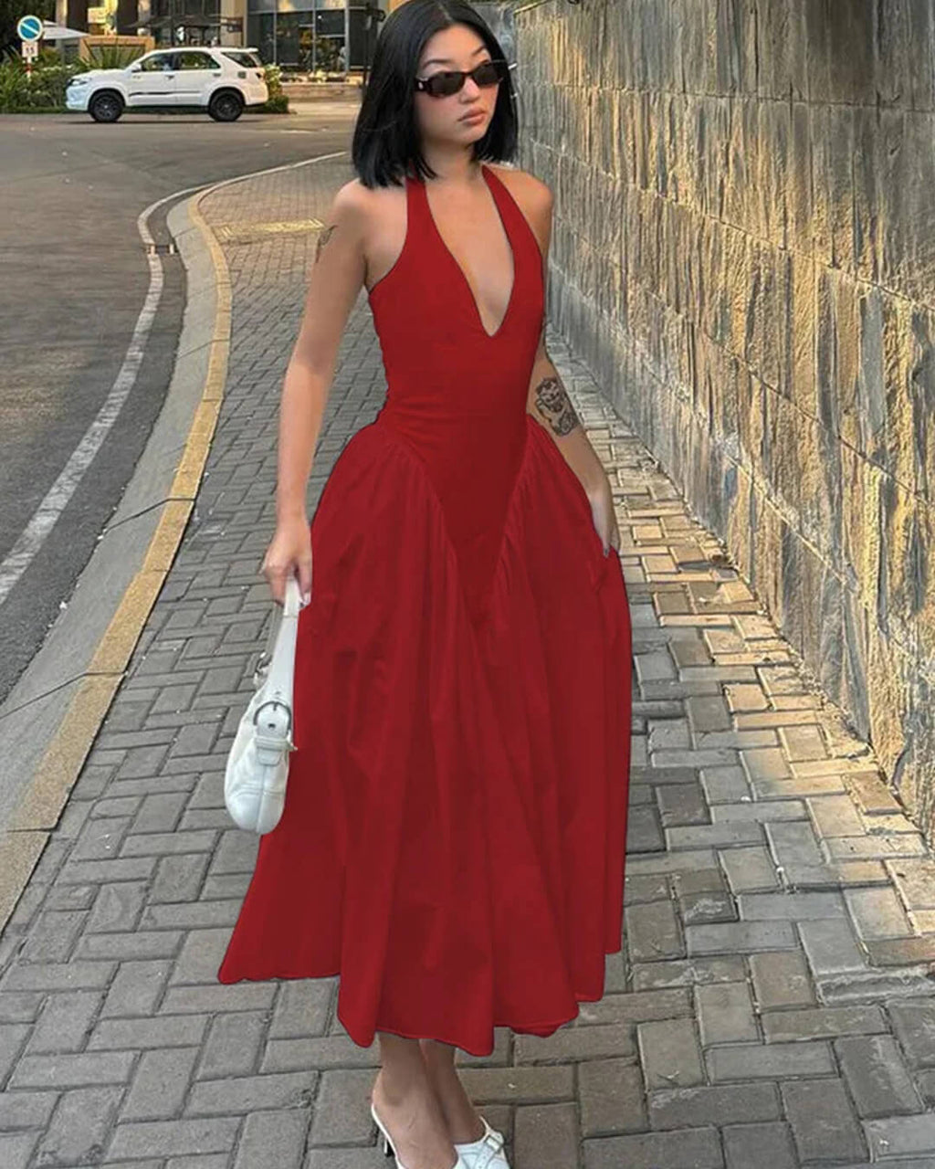 Kristy Deep Neck Maxi Dress - Elegant Occasion Dress for Women - Image 6