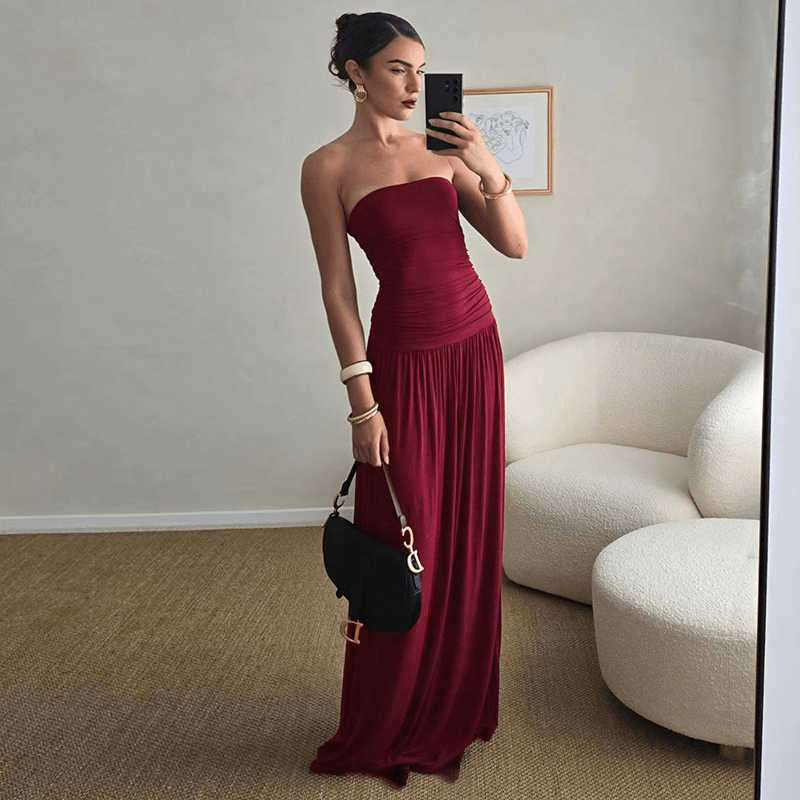 Lauren Strapless Ruched Maxi Dress - Elegant Occasion Dress for Women - Image 3