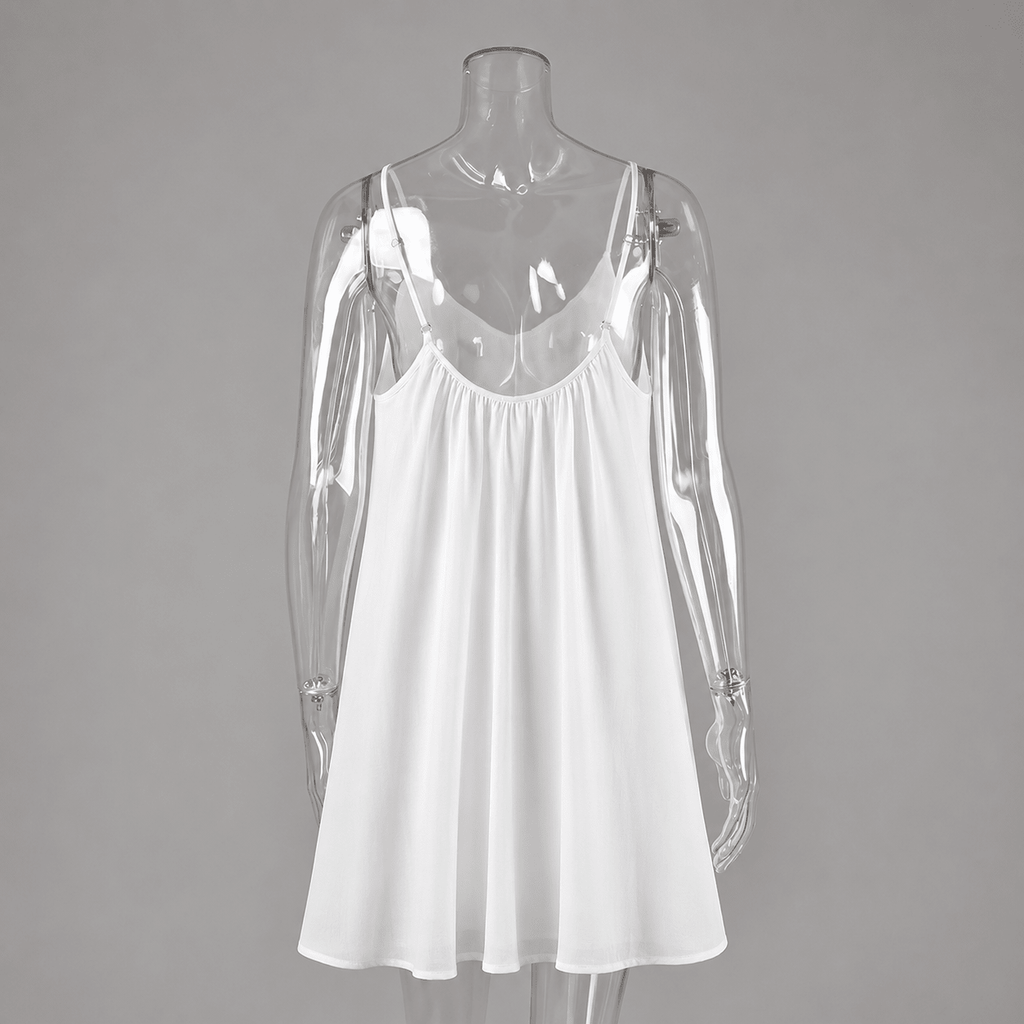 Lavinia Women's Flowy Spaghetti Strap Cami Mini Dress - Lightweight Summer Dress - Image 3