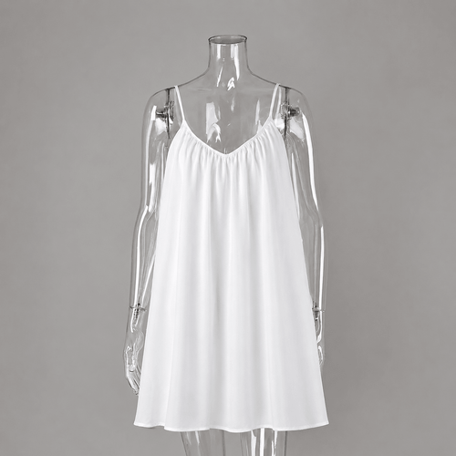 Lavinia Women's Flowy Spaghetti Strap Cami Mini Dress - Lightweight Summer Dress - Image 2