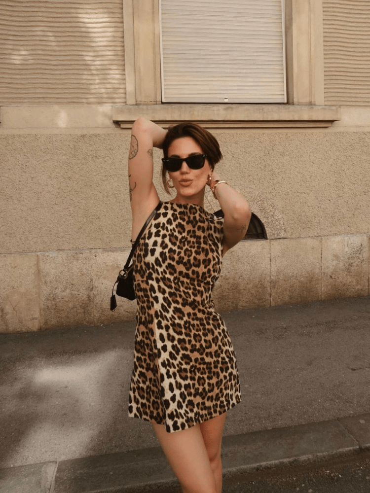 Leona Leopard Mini Dress - Elegant Occasion Dress for Women - Image 7