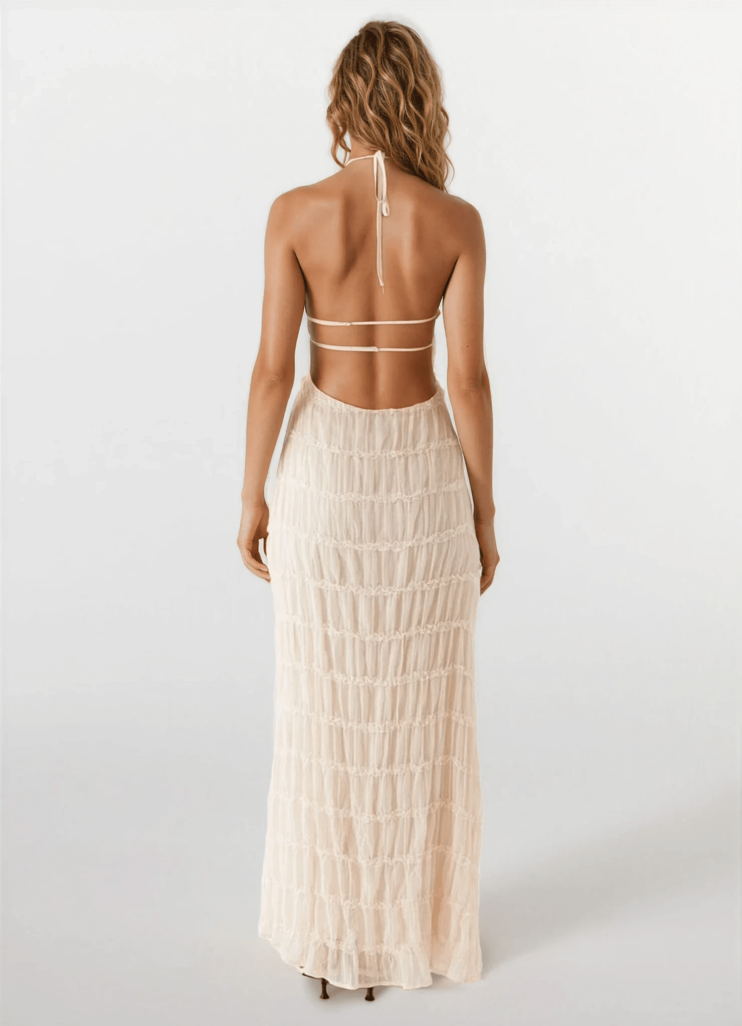 Leslie Backless Sculpted Texture Maxi Dress - Elegant Occasion Dress for Women - Image 4