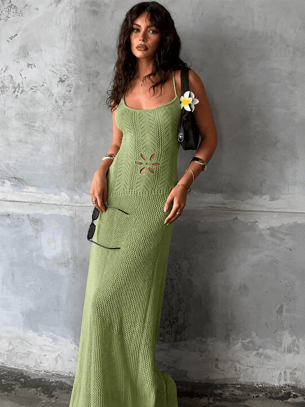 Lilith Hollow Knit Maxi Dress - Elegant Occasion Dress for Women - Image 4