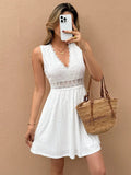 Lily Lace Patchwork Jacquard Mini Dress - Elegant Occasion Dress for Women