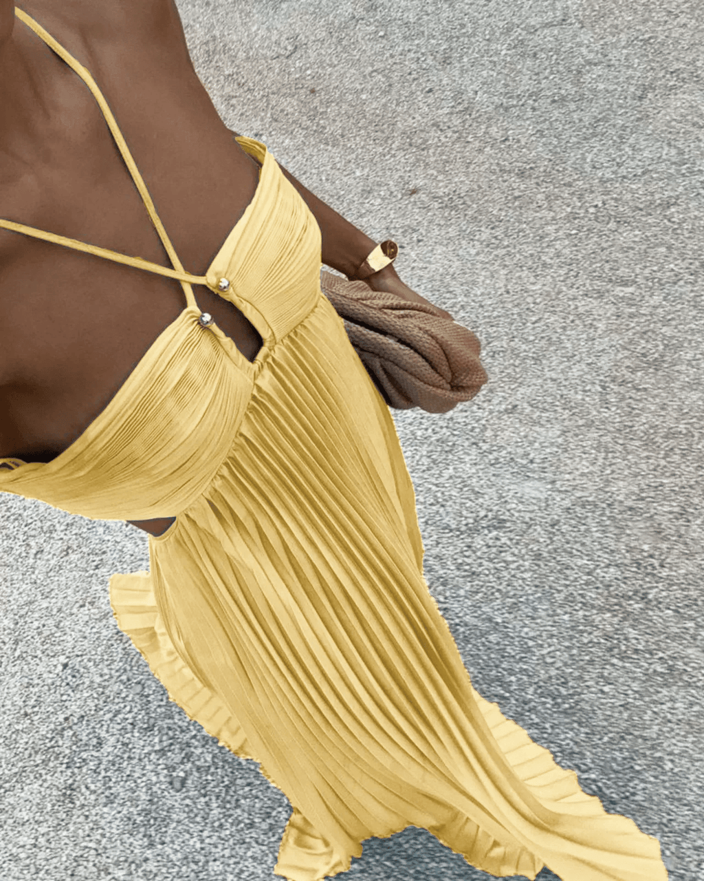 Lindsay Cutout Pleated Maxi Dress for Women - Formal Satin Backless Dress - Image 4