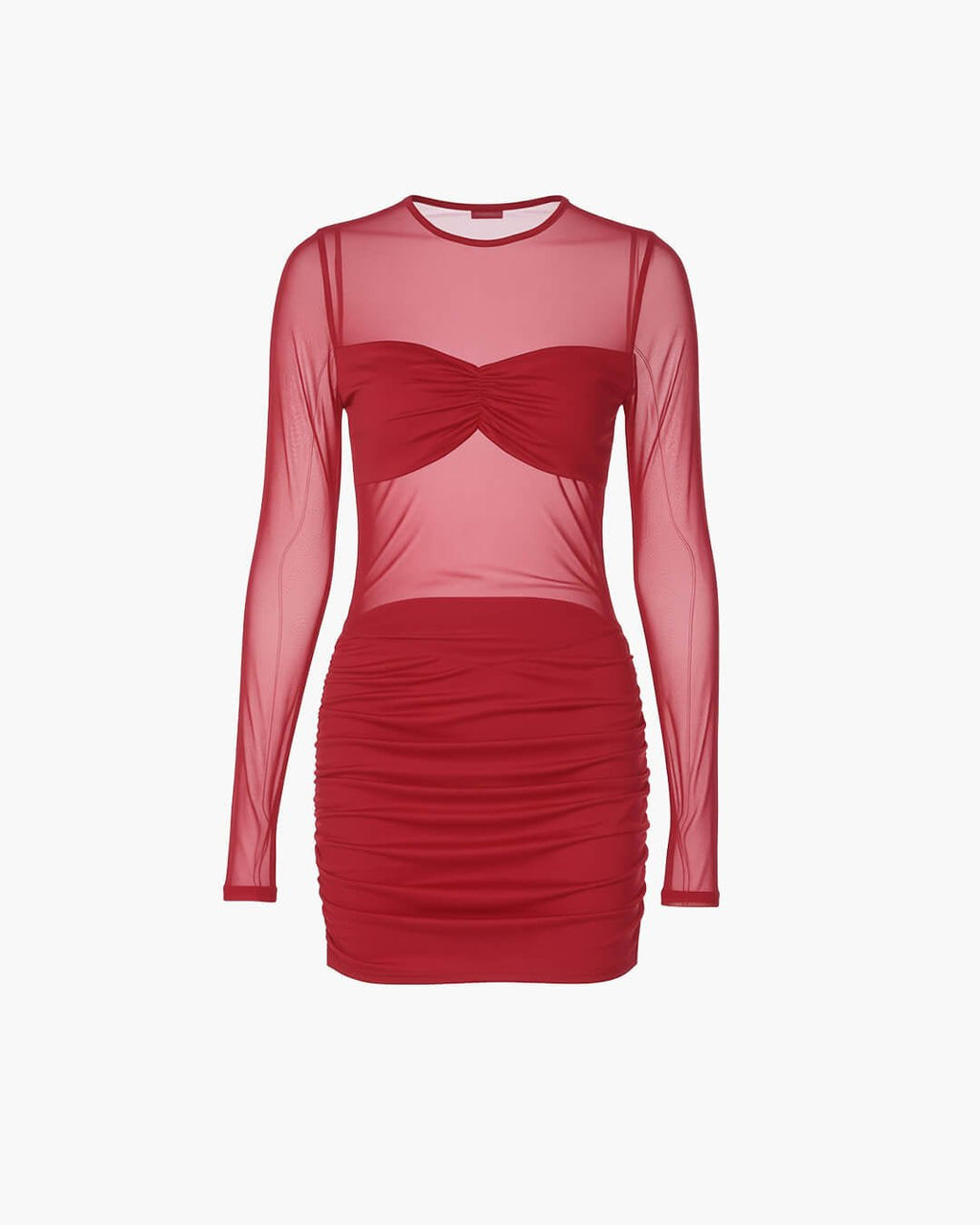 Lindy Sheer Mesh Ruched Mini Dress - Elegant Occasion Dress for Women - Image 6