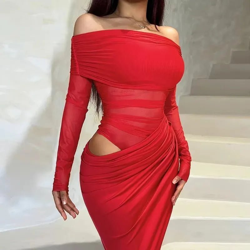 Lizy Long Sleeve Mesh Maxi Dress - Elegant Occasion Dress for Women - Image 13