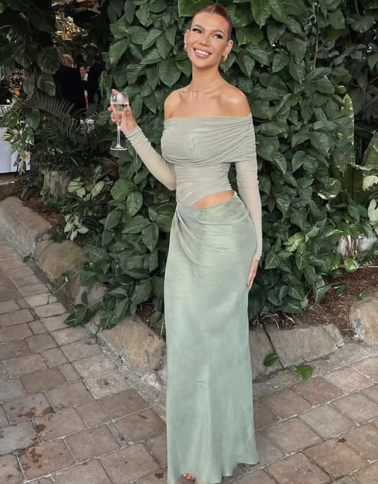 Lizy Long Sleeve Mesh Maxi Dress - Elegant Occasion Dress for Women - Image 2