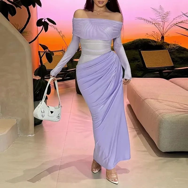 Lizy Long Sleeve Mesh Maxi Dress - Elegant Occasion Dress for Women - Image 11