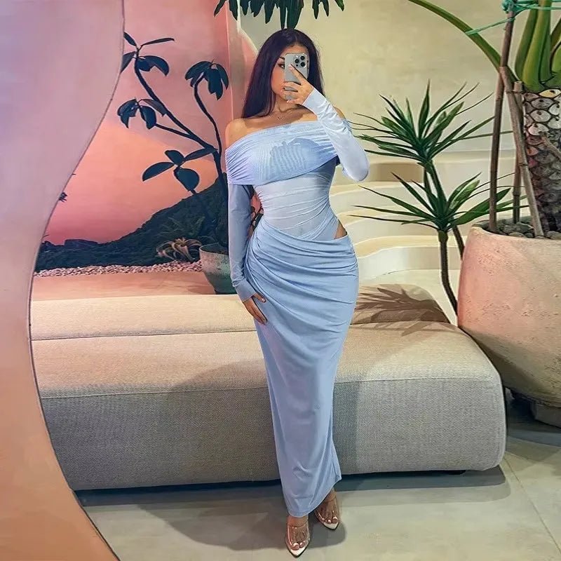 Lizy Long Sleeve Mesh Maxi Dress - Elegant Occasion Dress for Women - Image 10