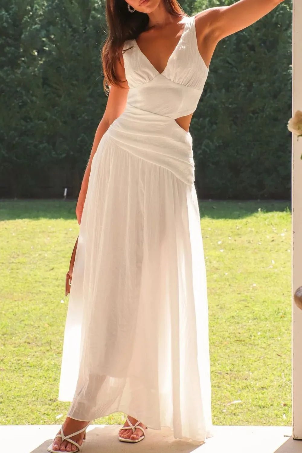 Lolita Cut-Out Ruched Maxi Dress - Elegant Occasion Dress for Women