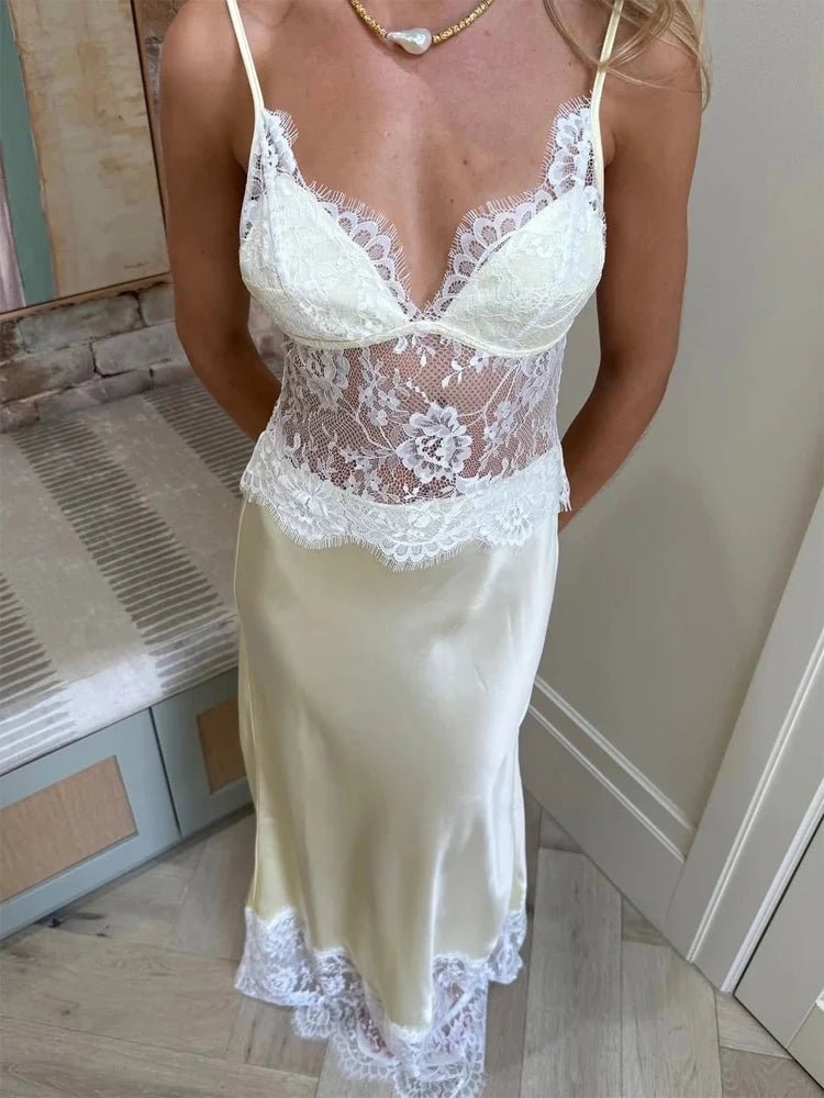 Lora Off-Shoulder Lace Satin Dress - Wedding Guest Dress for Women - Image 2