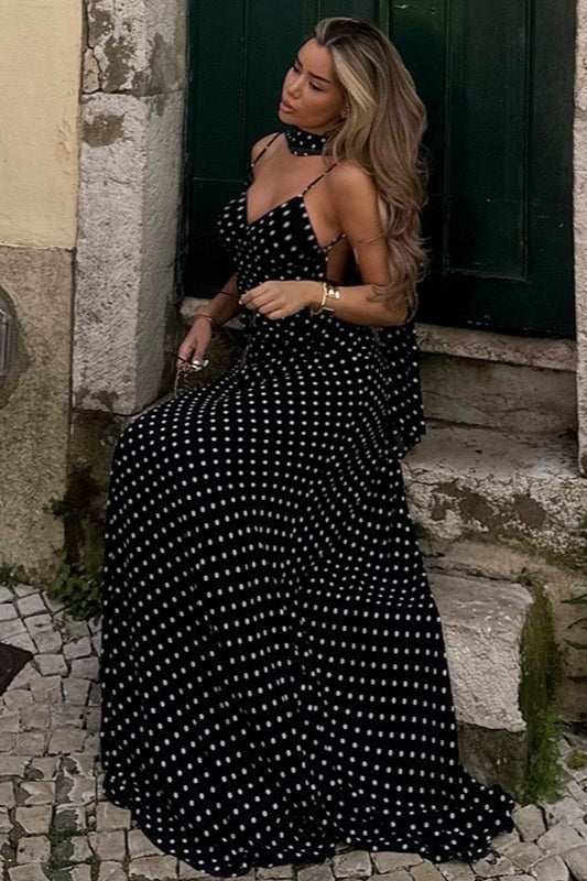 Madeline Polka Dot Backless Maxi Dress - Elegant Occasion Dress for Women - Image 5