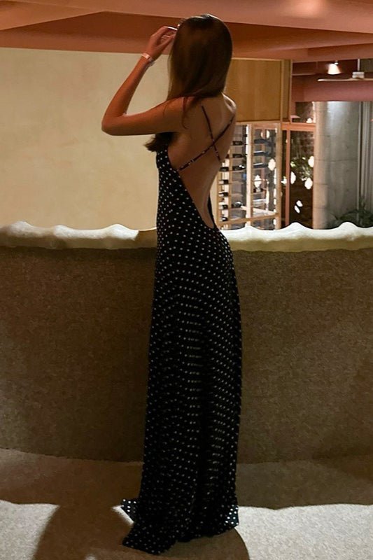 Madeline Polka Dot Backless Maxi Dress - Elegant Occasion Dress for Women - Image 7