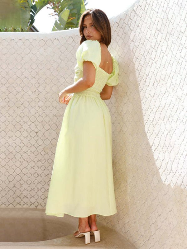 Maritoni Puff Sleeve Hollow Midi Dress - Elegant Occasion Dress for Women - Image 3