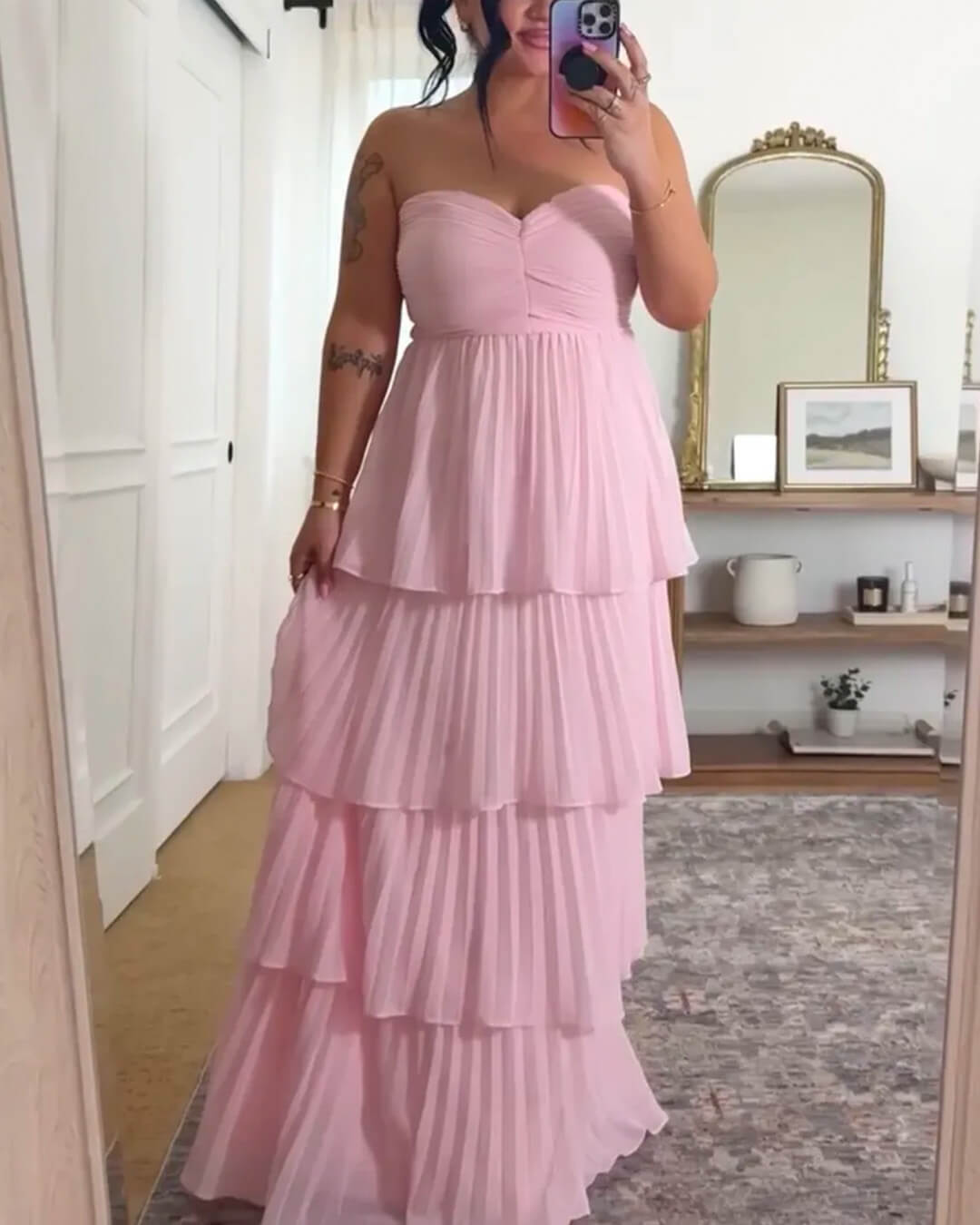 Michelle Strapless Pleated Tiered Maxi Dress - Summer Wedding Guest Dress - Image 9