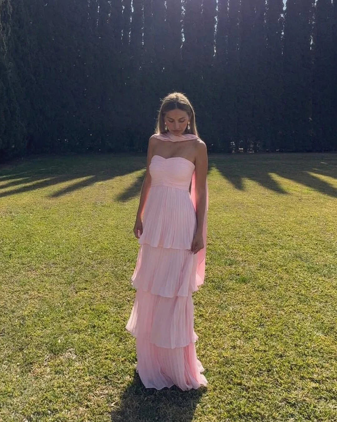 Michelle Strapless Pleated Tiered Maxi Dress - Summer Wedding Guest Dress - Image 6