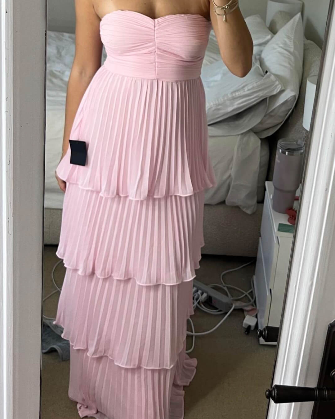 Michelle Strapless Pleated Tiered Maxi Dress - Summer Wedding Guest Dress - Image 4