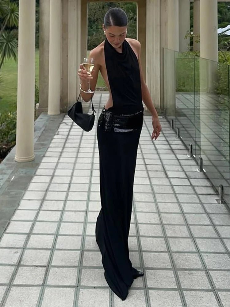 Jane Halter Draped Maxi Dress - Elegant Occasion Dress for Women - Image 4