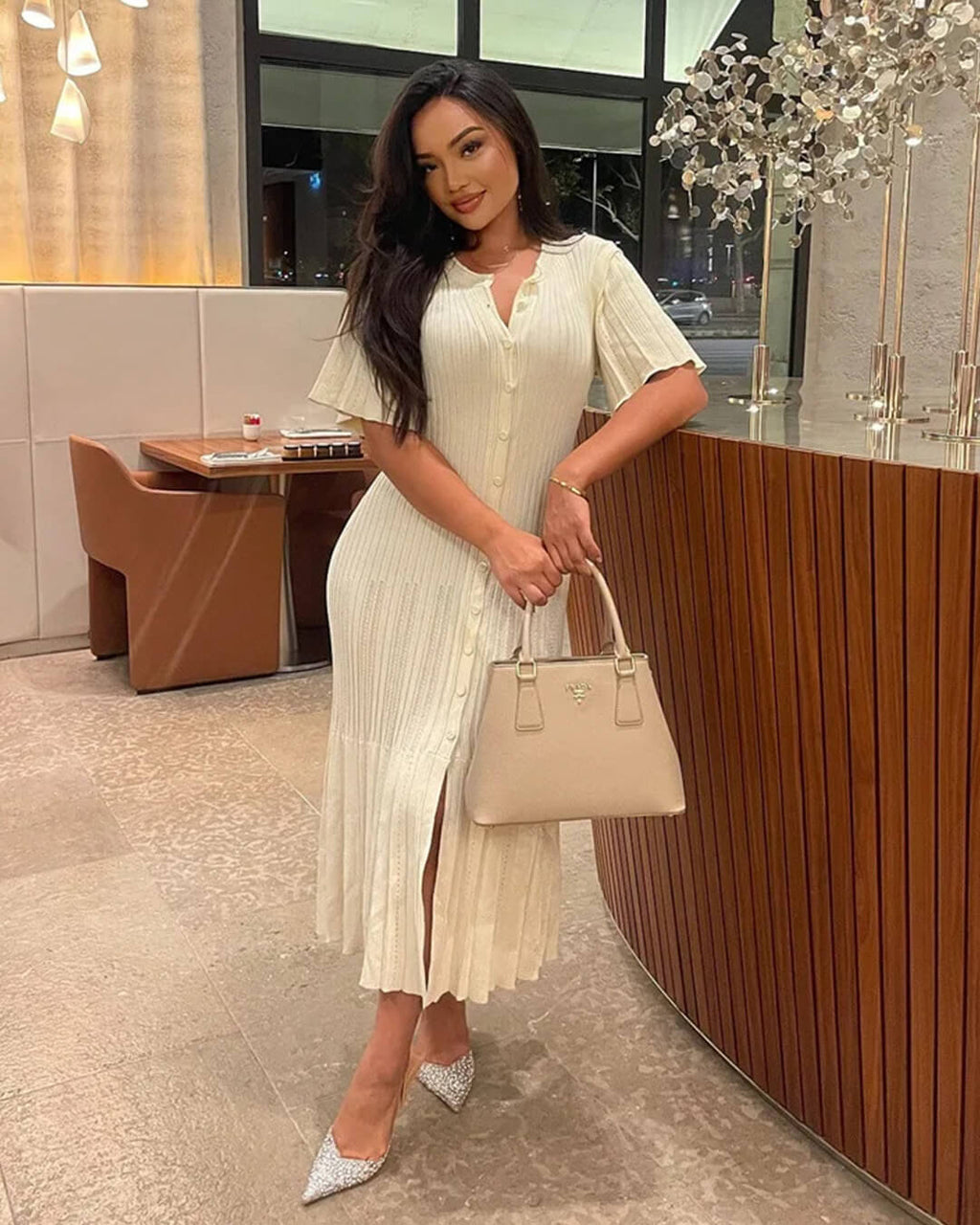 Nancy Bodycon Knitted Maxi Dress - Elegant Occasion Dress for Women - Image 5