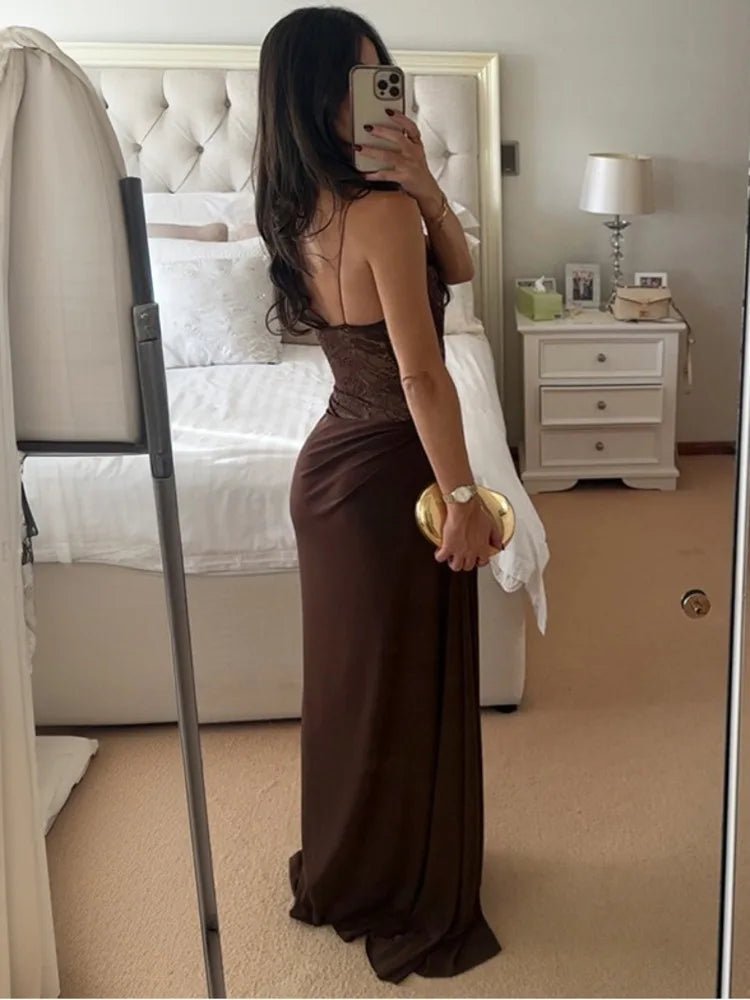 Olga One Shoulder Lace Maxi Dress - Elegant Occasion Dress for Women - Image 12