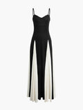 Paloma Black and White Maxi Dress - Delicate Strap Evening Dress