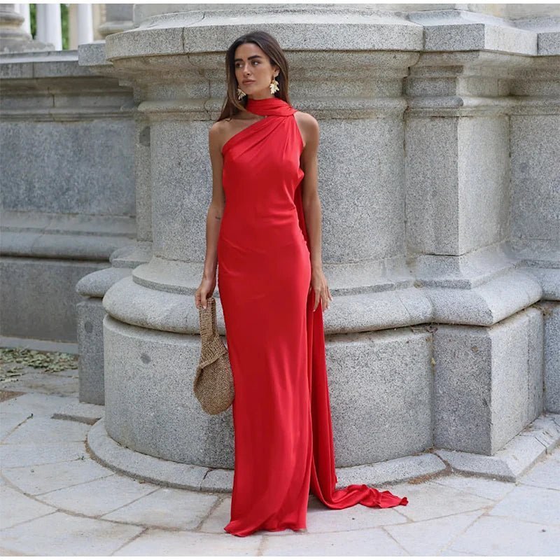 Raisa Satin Ribbon Backless Evening Gown - Elegant Occasion Dress for Women - Image 6