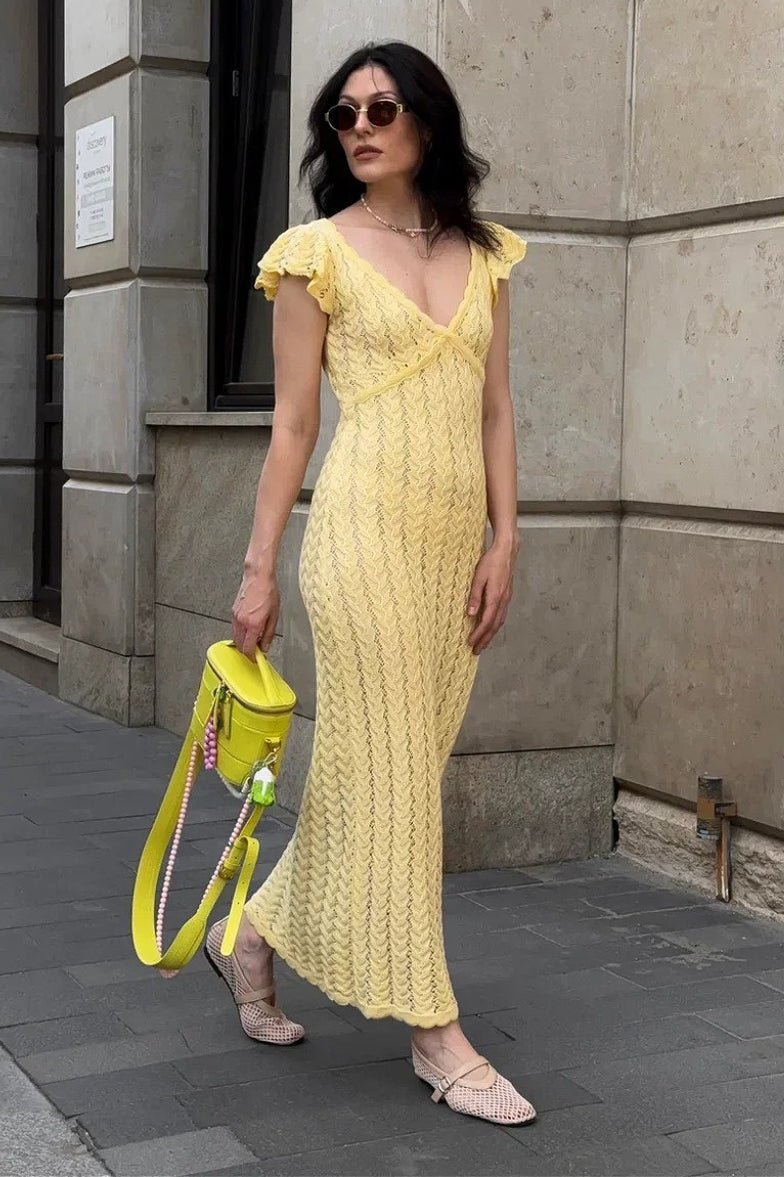 Roan Ruffle Knit Midi Dress - Elegant Occasion Dress for Women - Image 5