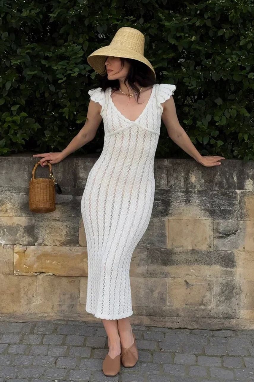 Roan Ruffle Knit Midi Dress - Elegant Occasion Dress for Women - Image 7
