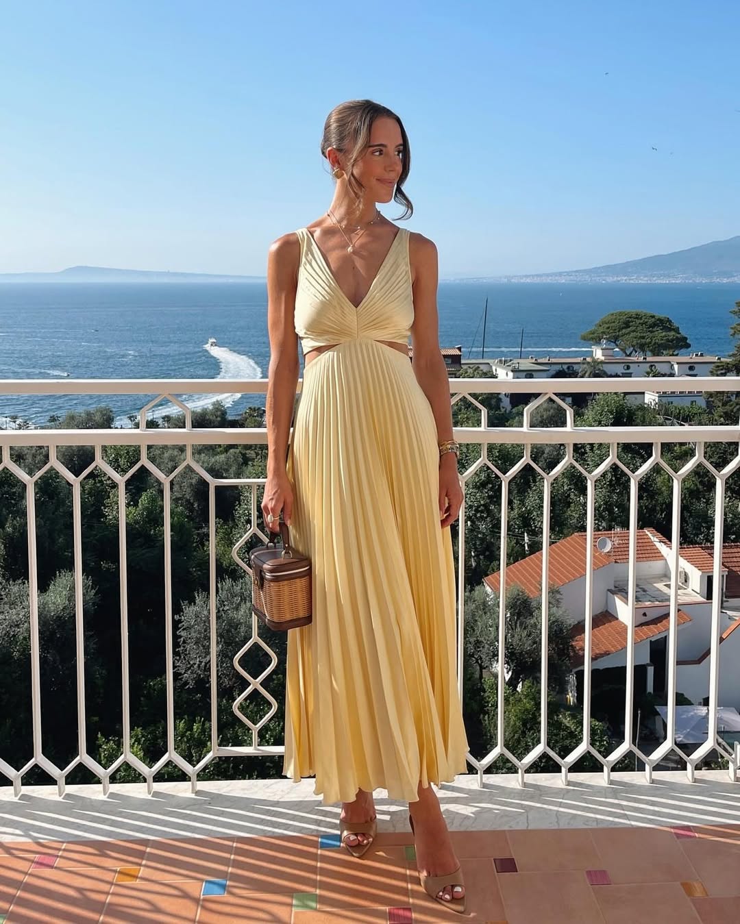 Rona V-Neck Cutout Sleeveless Maxi Dress - Wedding Guest Maxi Dress