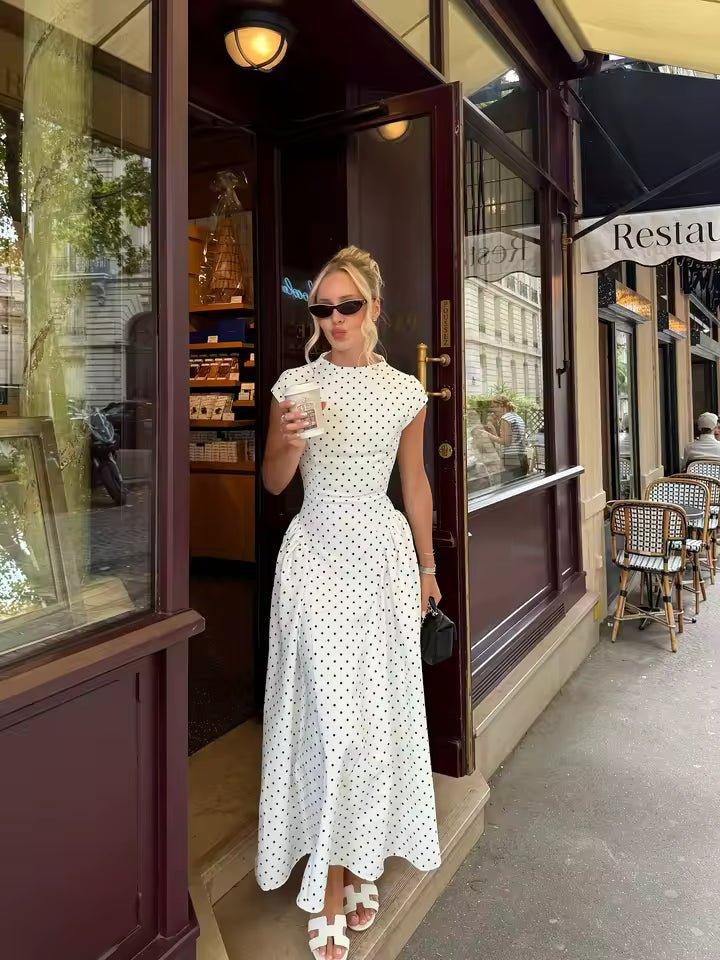 Bianca Cap Sleeve Flare Maxi Dress for Women - Elegant Summer Party Dress