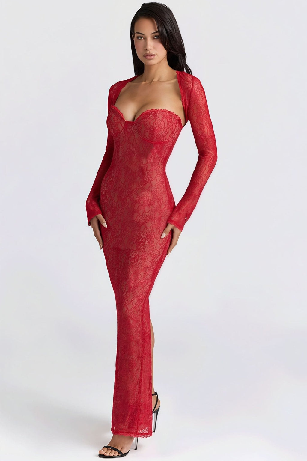 Senna Lace Sheer Bandeau Maxi Dress - Elegant Occasion Dress for Women - Image 9