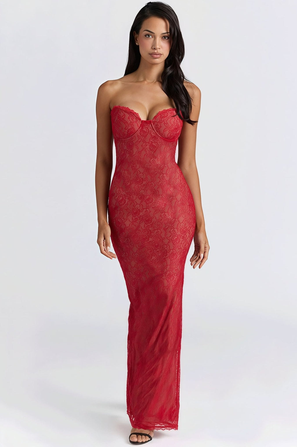 Senna Lace Sheer Bandeau Maxi Dress - Elegant Occasion Dress for Women - Image 10