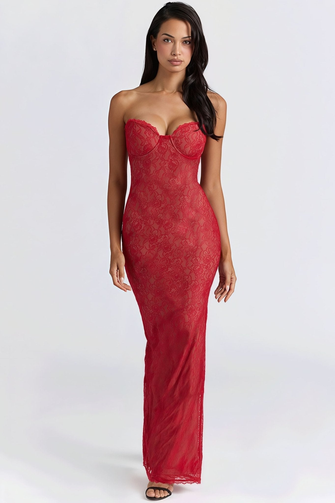 Senna Lace Sheer Bandeau Maxi Dress - Elegant Occasion Dress for Women - Image 10