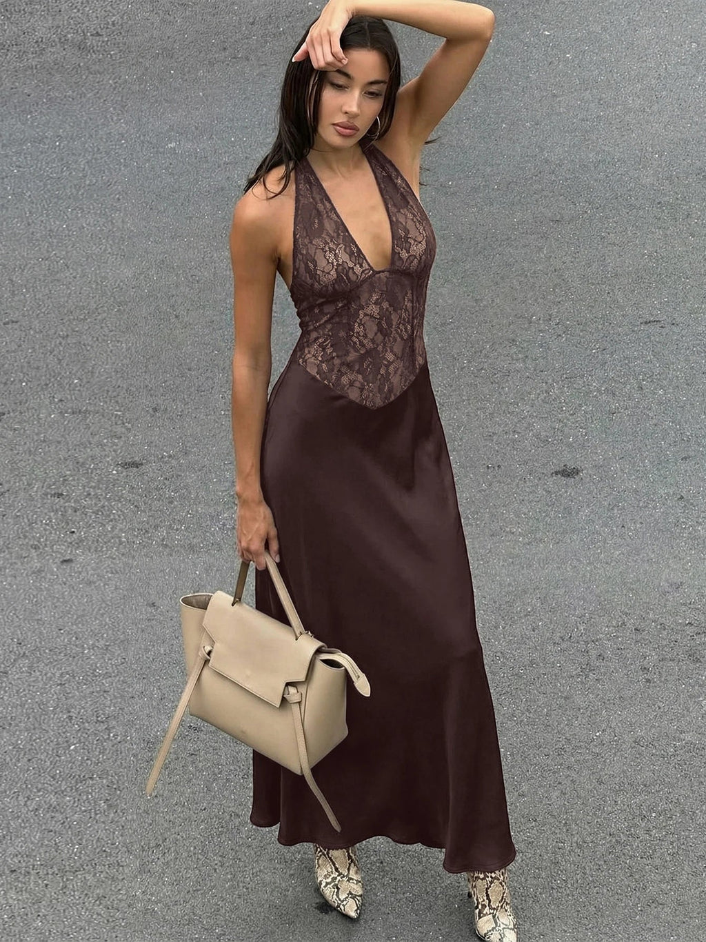 Emily Halter Backless Lace Patchwork Dress - Elegant Occasion Dress for Women - Image 5