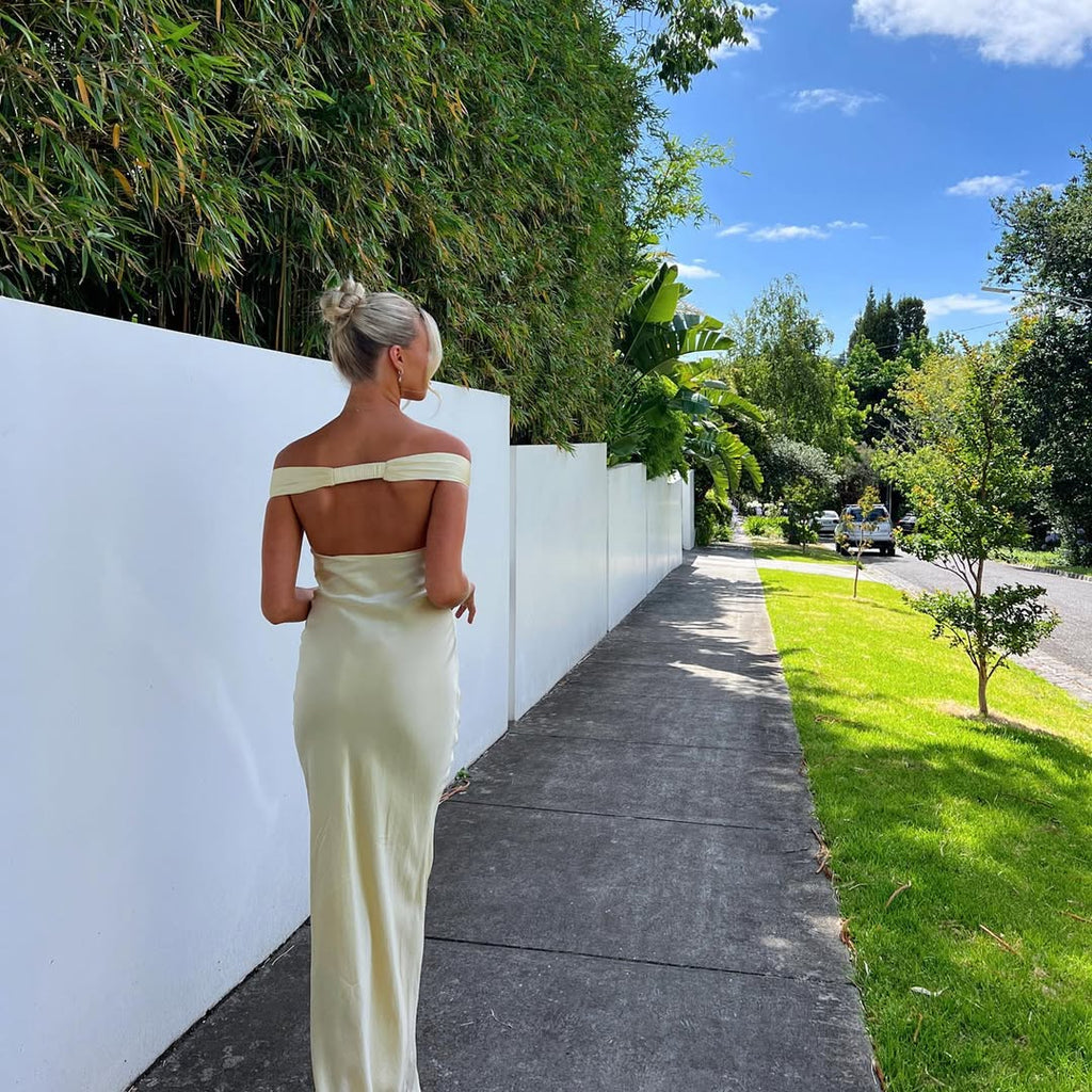 Serene Backless Satin Maxi Dress - Open Back Formal Satin Dress - Image 6
